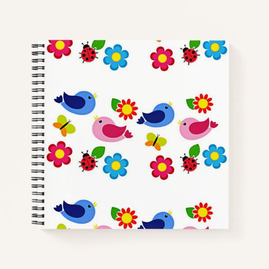 Carnet Oiseaux et fleurs printemps (Devant)