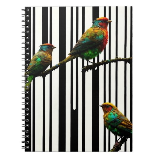 Carnet Oiseaux et lignes verticales (Devant)