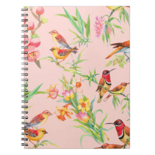 Carnet Oiseaux exotiques : Vintage Floral Sans Seamless.