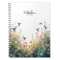 Oiseaux floraux de monogramme de fleur sauvage aqu