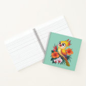 Carnet Oiseaux jaunes adorables avec fleurs (Intérieur)