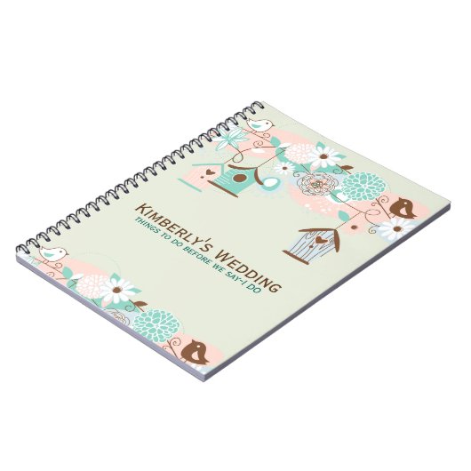 Carnet Oiseaux Mariages mignons, Oiseaux, Oreteurs & Fleu (Côté gauche)