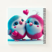 Carnet Oiseaux mignons Amour Coeurs Saint Valentin (Dos)
