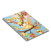 Carnet Oiseaux mignons et heureux parmi les fleurs du pri (Côté Droit)