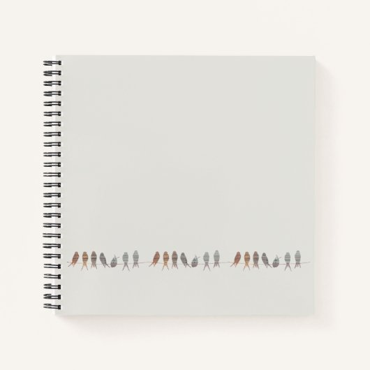 Carnet Oiseaux Rustiques Simples Sur Un Fil (Devant)