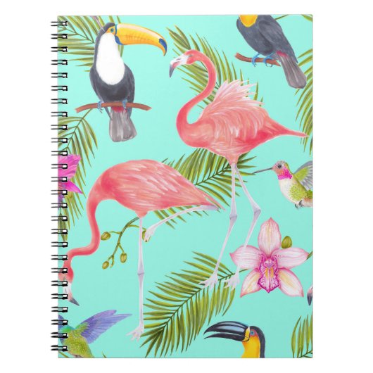 Carnet Oiseaux tropicaux : motif imperméable. (Devant)