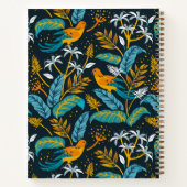 Carnet Oiseaux tropicaux & Nature Motif, Jaune & Bleu (Dos)