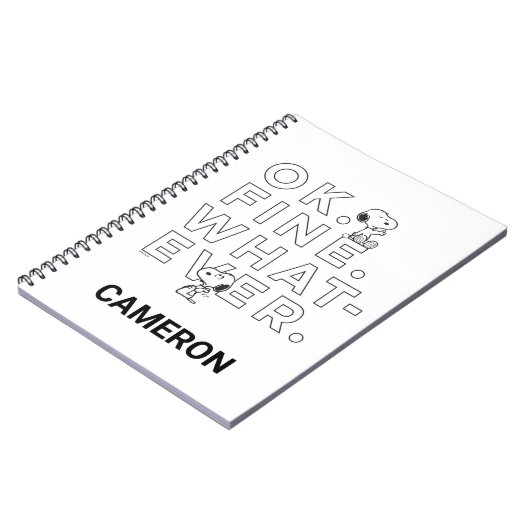 Carnet "Ok. Bien. Peu importe." - Snoopy (Côté gauche)