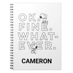 Carnet "Ok. Bien. Peu importe." - Snoopy