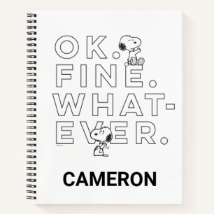 Carnet "Ok. Bien. Peu importe." - Snoopy