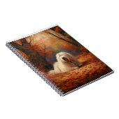 Carnet Old English Sheepdog en automne Leaves Fall Inspir (Côté Droit)