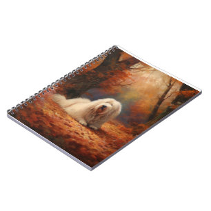 Carnet Old English Sheepdog en automne Leaves Fall Inspir