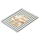 Carnet Olive Cream Stripes Snowflake Cupcake Christmas (Côté gauche)