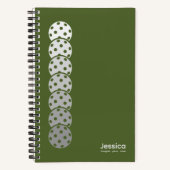 Carnet Olive Green Pickleball Gradient Personnel (Recto)