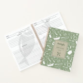 Carnet Olive Green White Main Drake Recettes de cuisine (Intérieur)