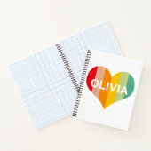 Carnet Olivia Rétro Vintage Cœur Nom (Intérieur)
