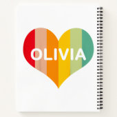 Carnet Olivia Rétro Vintage Cœur Nom (Dos)