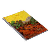 Carnet Oliviers de Van Gogh avec ciel jaune et soleil (Côté Droit)
