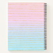 Carnet Ombre bleu rose avec lignes or (Dos)