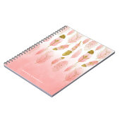 Carnet Ombre Bohème Pink and Gold Feathers (Côté gauche)