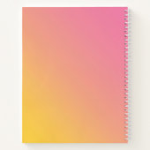 Carnet Ombré brillant Fille rose jaune dégradé (Dos)