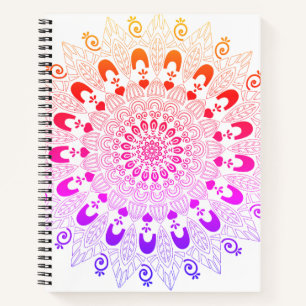 Carnet Ombre Couleurs Mandala Flower Design Sketch Art