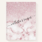 Carnet Ombre de marbre de marbre rose rose brillant (Devant)