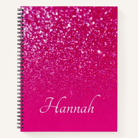 Carnet Ombre de Parties scintillant rose chaud personnali (Devant)