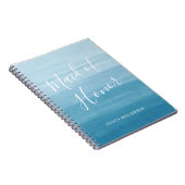 Carnet Ombre Gradient Dip Dye Ocean Blue Maid of Honor (Côté Droit)