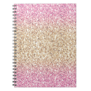 Carnet Ombre Parties scintillant magique rose et or