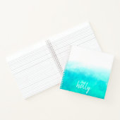 Carnet Ombre turquoise personnalisée marbré (Intérieur)