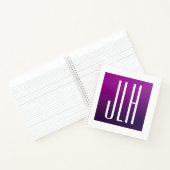 Carnet Ombre violet et initiales blanches ou autre texte (Intérieur)