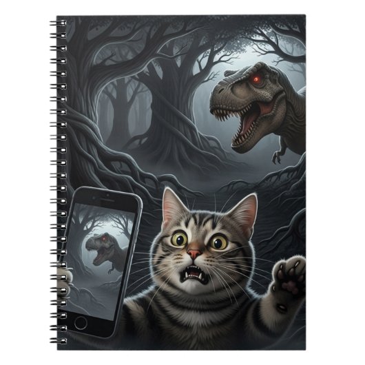 Carnet OMG A Dinosaur ! Selfie de chat drôle avec T-Rex (Devant)