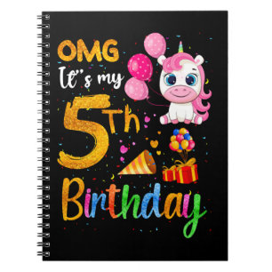 Carnet OMG C'est mon 5e anniversaire 5 ans mignonne Unico