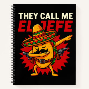 Carnet On M'Appelle El Jefe Taco Funny Boss Cinco De Mayo