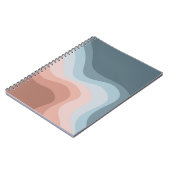 Carnet Ondes de style rétro bleu et rose (Côté gauche)