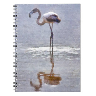 Carnet Ondulations et réflexions du Flamant rose Aquarell