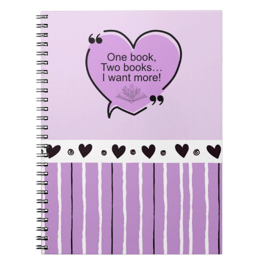 Carnet One Book, Two Books... I Want More! Notebook (Devant)