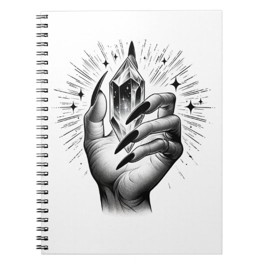Carnet Ongles Noirs Longs & Grimoire de Sortilège Magique (Devant)