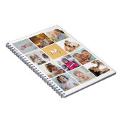 Carnet Onze Collage Photo Simple Famille Monogramme (Côté Droit)