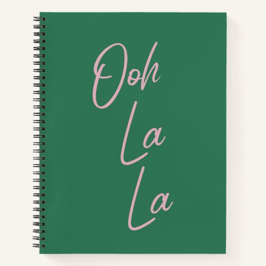 Carnet Ooh La La Funny Citation française rose et verte (Devant)
