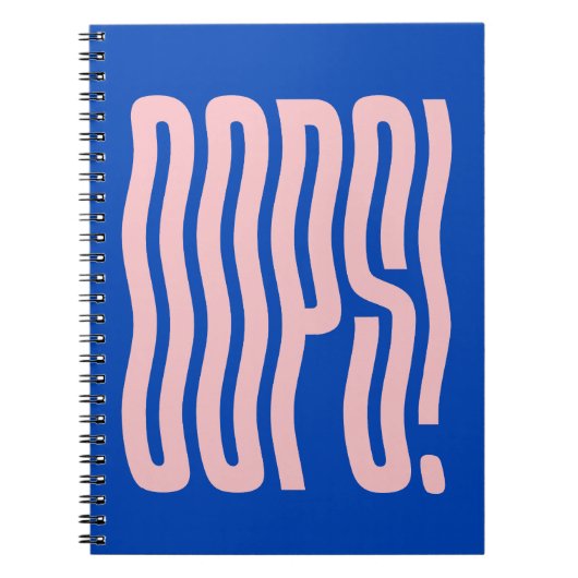Carnet Oops Texte Ondulé (Teinte Bleue) (Devant)