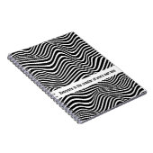 Carnet Op art motif avec lignes ondulées noir et blanc (Côté Droit)