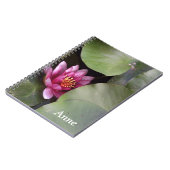 Carnet Open Lotus flower Nom personnalisé (Côté gauche)