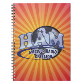 CARNET OPÉRATEUR RADIO AMATEUR BLEU DE LOGO DE JAMBON (Devant)