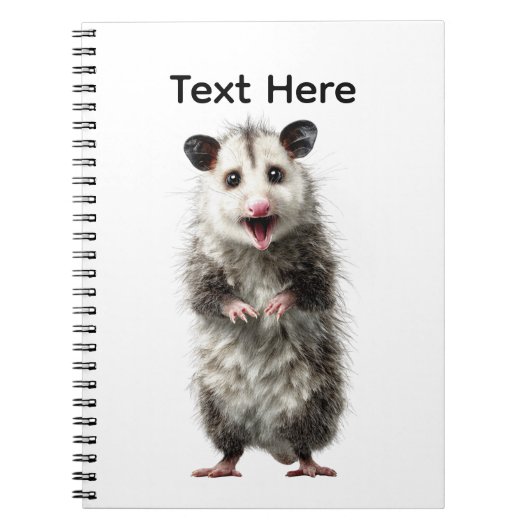 Carnet Opossum surpris choqué drôle (Devant)