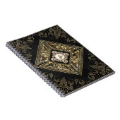 Carnet Opulence ornée | Flouris à bijoux noir et or (Côté Droit)