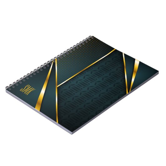 Carnet Or Abstrait Moderne Luxueux Or Bleu (Côté gauche)