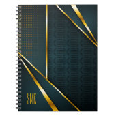 Carnet Or Abstrait Moderne Luxueux Or Bleu (Devant)