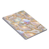 Carnet Or beige agate nom holographique (Côté Droit)
